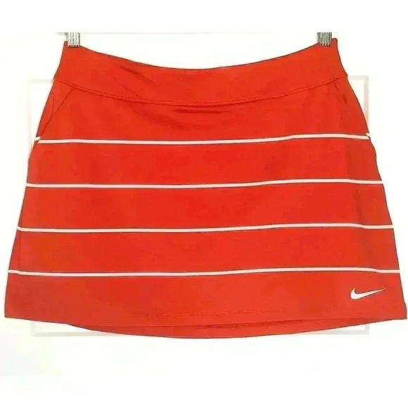 Nike Golf Dri-Fit Skort Orange/White Stripes Women’s L - Picture 1 of 9
